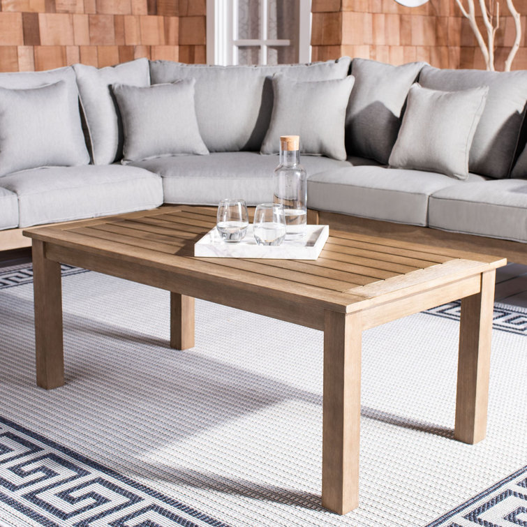 Union Rustic Knowle Eucalyptus Outdoor Coffee Table Wayfair